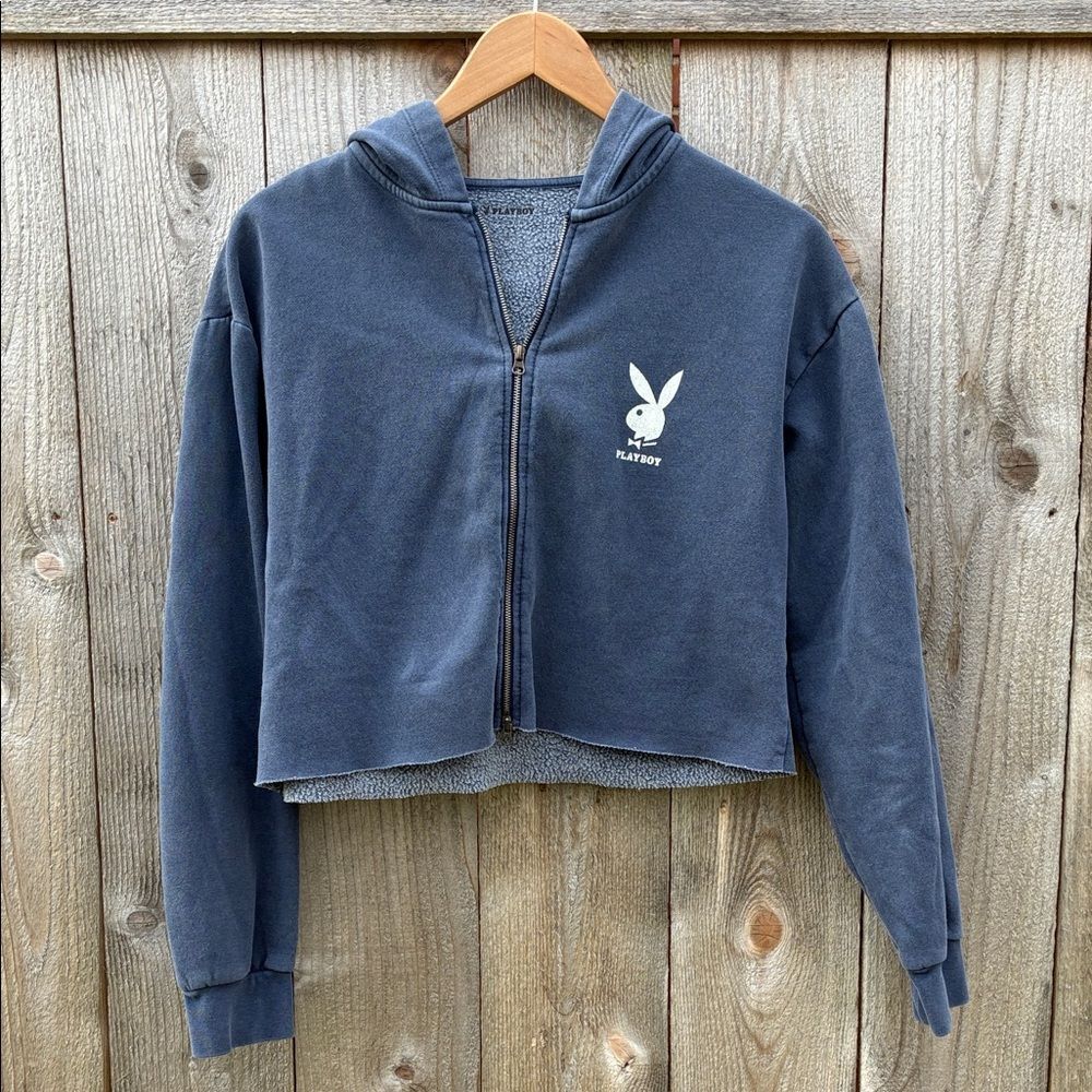 PLAYBOY by Pacsun Cropped Full Zip Hoodie